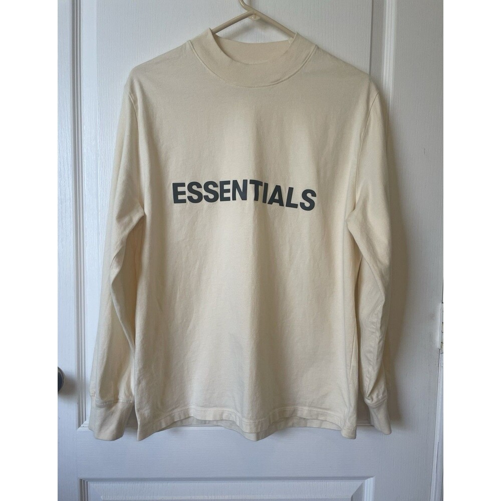 Fear Of God Essentials Men’s Long Sleeve Tee Buttercream Size XS - Picture 2 of 9